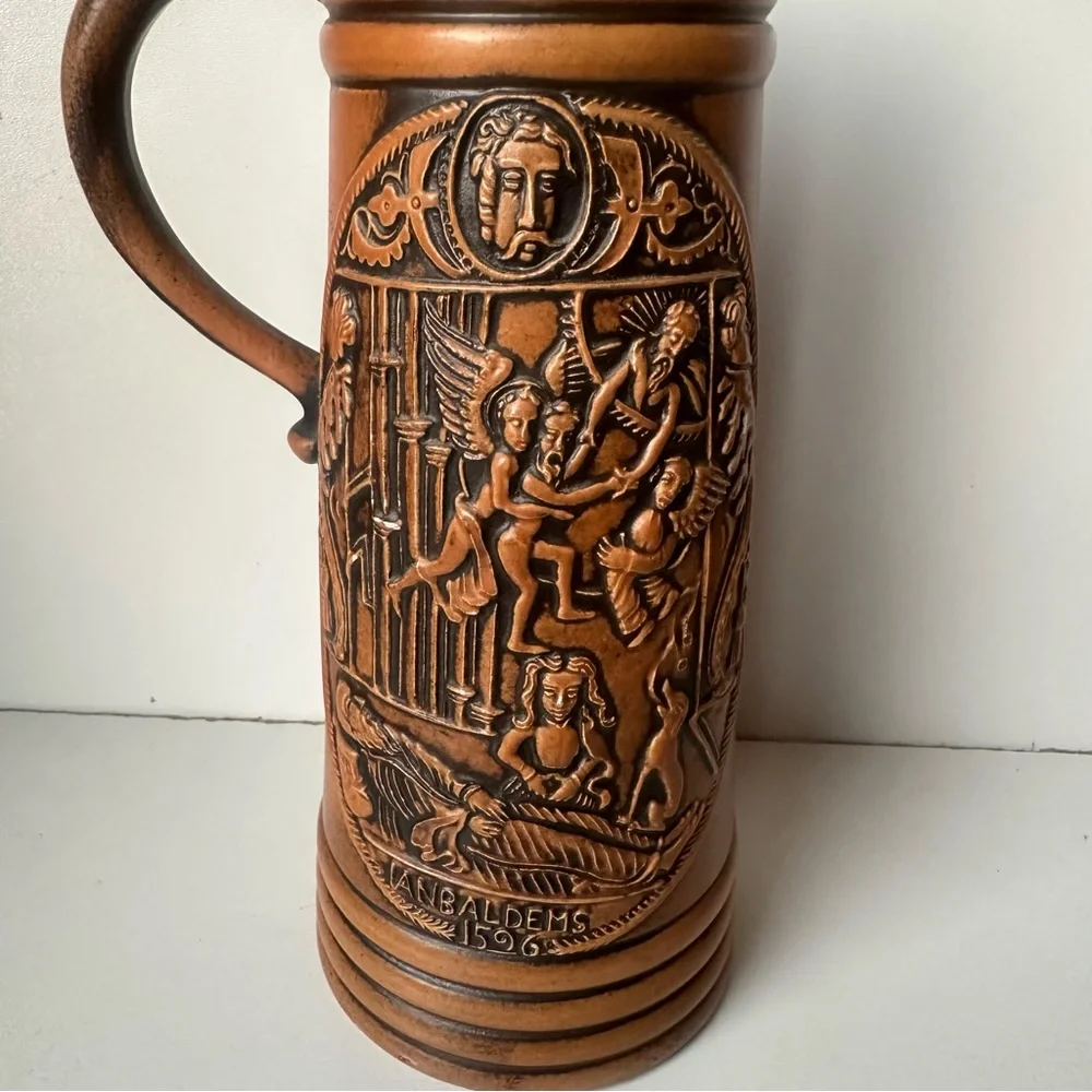 Vintage/Antique Large Getz German Beer Stein IANBALDENS 1596 OS